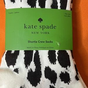 Kate Spade Monochrome Animal Print and stripes Crew Socks 3 pack